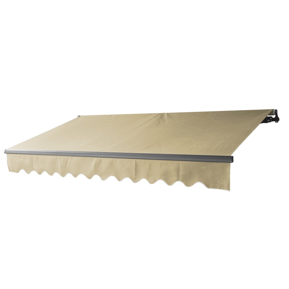 AB13X10IVORY29 13 x 10 ft. Black Frame Retractable Home Patio Canopy Awning, Ivory