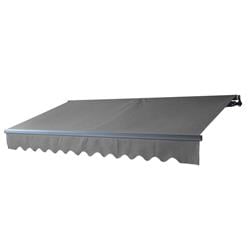 16 x 10 ft. Motorized Black Frame Retractable Home Patio Canopy Awning, Grey