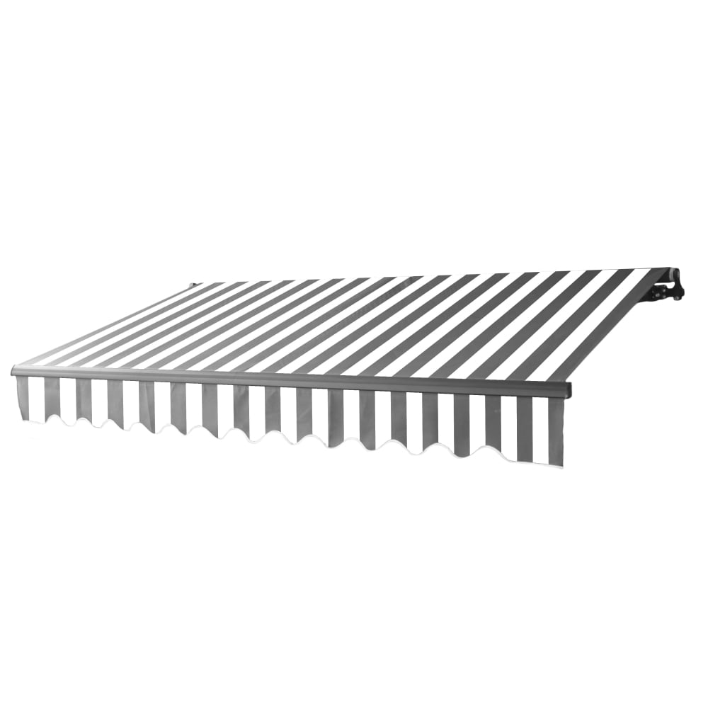 10 x 8 ft. Motorized Retractable Home Patio Canopy Awning, Grey & White