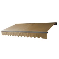 10 x 8 ft. Motorized Black Frame Retractable Home Patio Canopy Awning, Sand