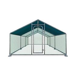 Picture of Aleko CKR10X20BL-UNB 20 x 10 ft. Metal DIY Walk-in Chicken Coop with Waterproof Cover&#44; Silver & Blue