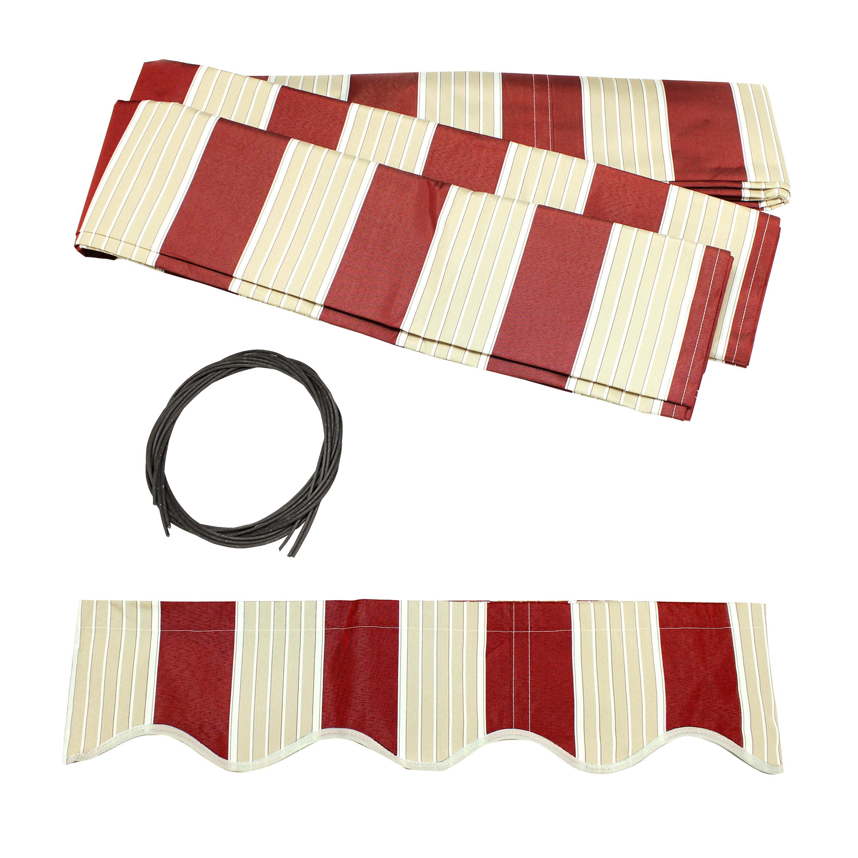 Awning Fabric Replacement for Retractable 6.5 X 5 Ft Awning Multi Red