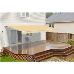Retractable Motorized 12 x 10 Feet Home Patio Canopy Awning Sunshade Ivory Color