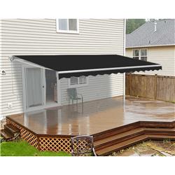 Retractable Motorized 20 x 10 Feet Home Patio Canopy Awning Sunshade Black Color -  ALEKO, AL931164
