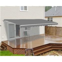 Retractable Motorized 20 x 10 Feet Home Patio Canopy Awning Sunshade Grey Color -  ALEKO, AWM20X10GY80-UNB