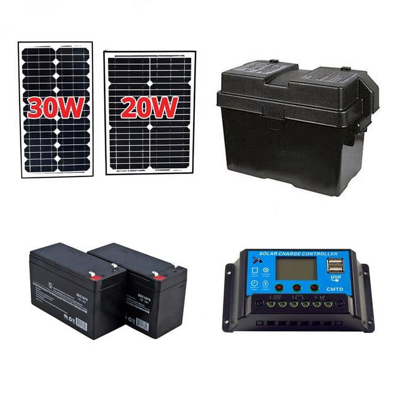 Picture of ALEKO SK20W-UNB Solar Kit for Gate Opener -50W 24V Solar Panels&#44; Batteries Charge Controller