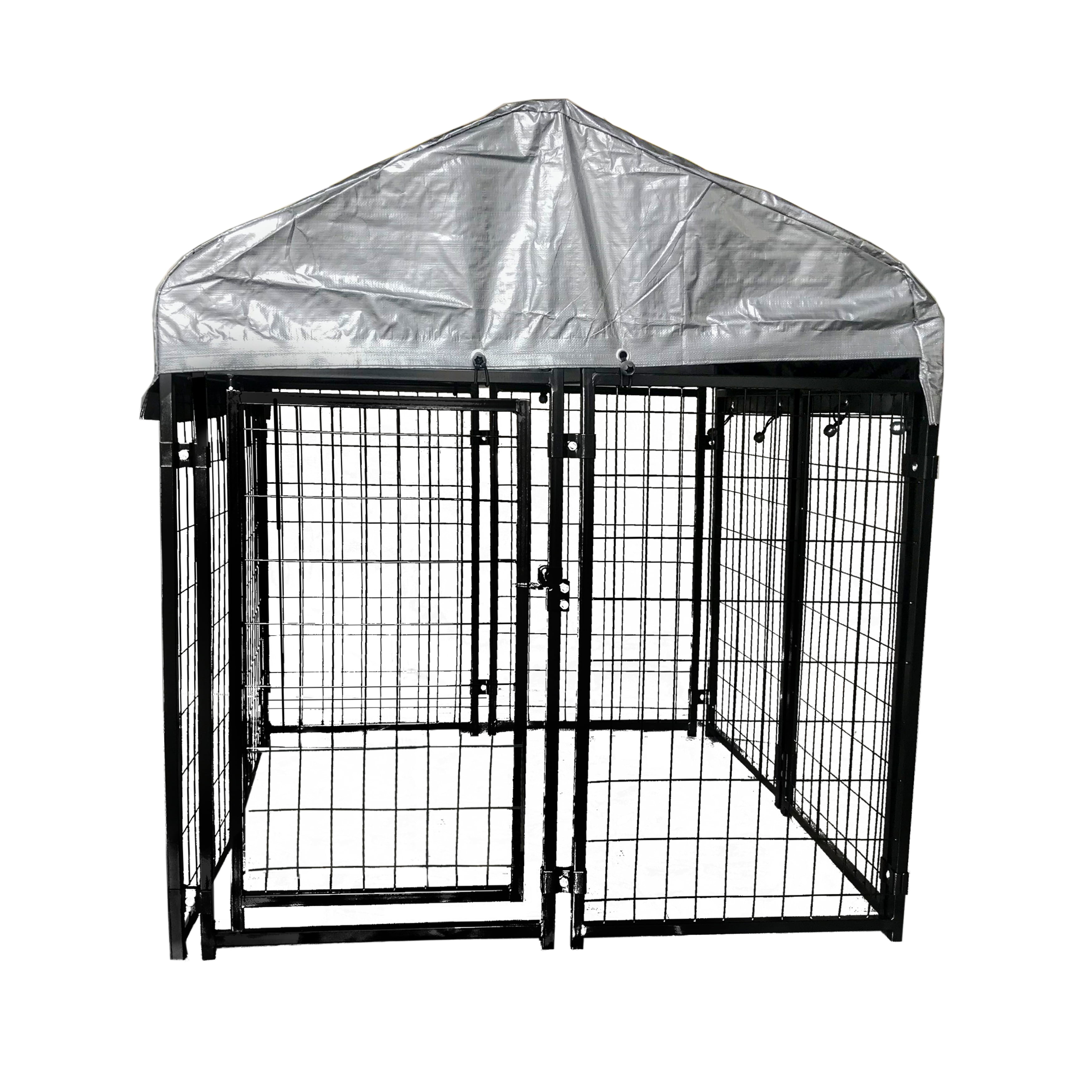 Picture of ALEKO DK5X5X4RF-UNB 5 x 5 x 4 ft. Dog Kennel Pet Playpen Chain Link Dog Exercise Pen Cat Fence with Roof & Fabric