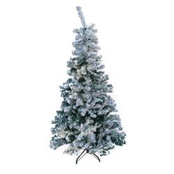 Picture of Aleko CT6FT009-UNB 6 ft. Artificial Holiday Flocked Pre-Lit Christmas Tree&#44; White