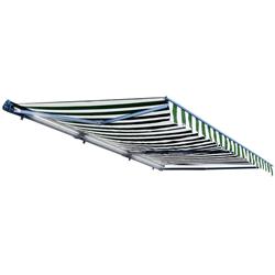 Picture of Aleko AWCL10X8GRWT00-UNB Motorized LED 10 x 8 ft. Half Cassette Retractable Awning&#44; Green & White Stripes