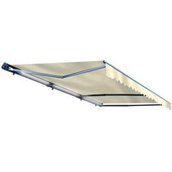 Motorized LED 12 x 10 ft. Half Cassette Retractable Awning, Ivory