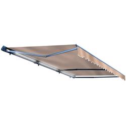 Motorized LED 16 x 10 ft. Half Cassette Retractable Awning, Sand