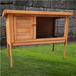 Picture of Aleko WCHC01-UNB Wooden Rabbit Hutch with Removable Asphalt Roof & Interior Tray