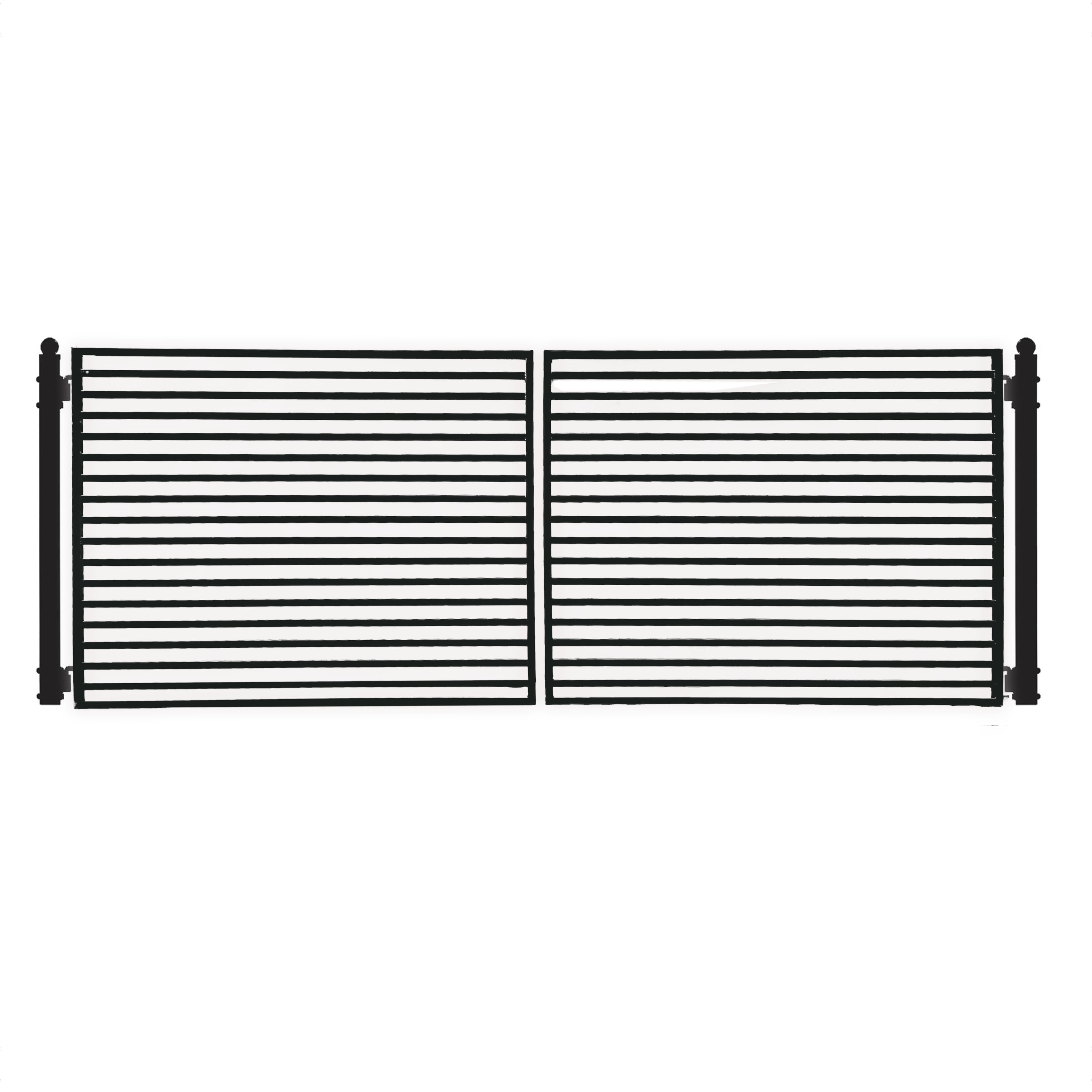12 ft. Milan Style Dual Swing Steel Driveway Gate, Black