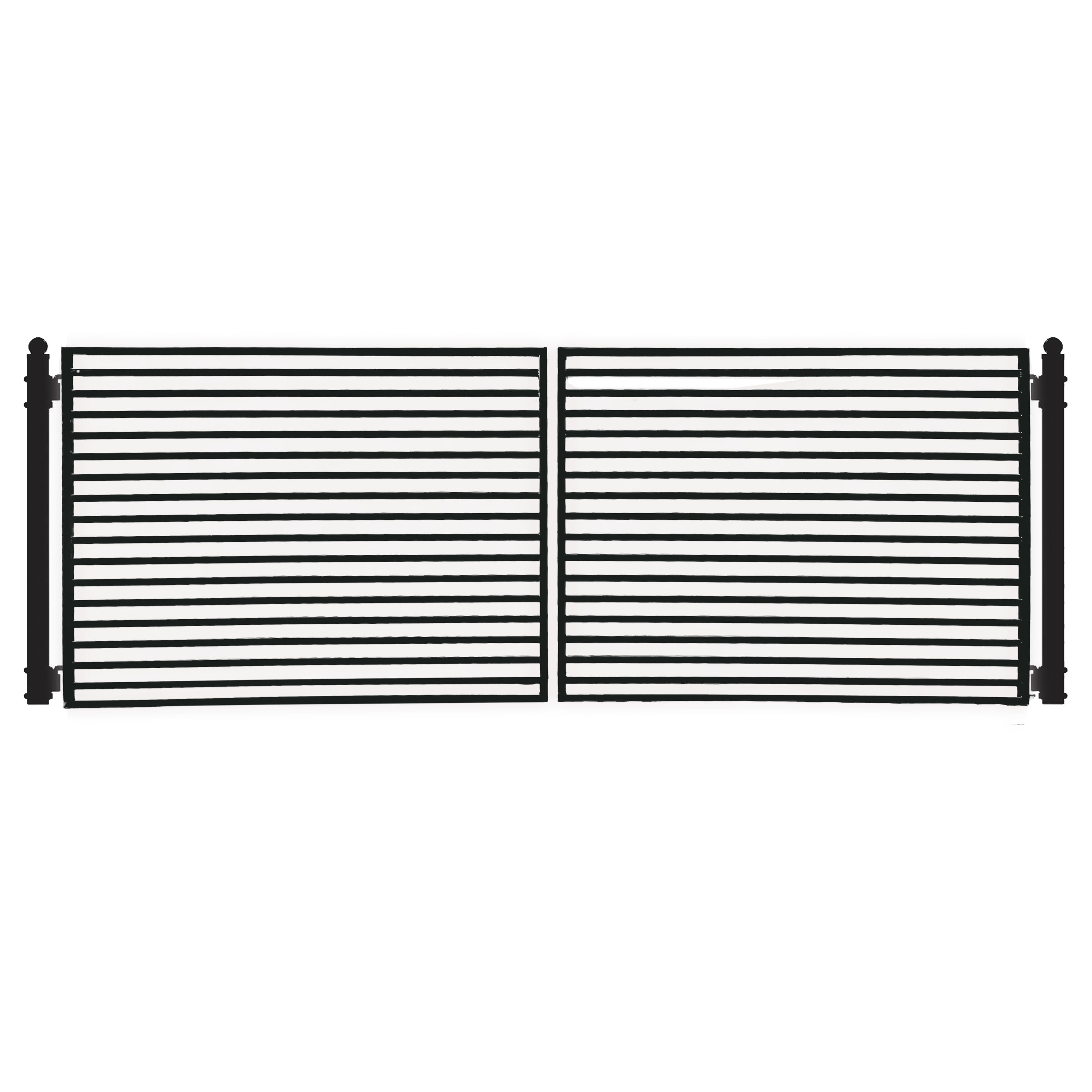 16 ft. Milan Style Dual Swing Steel Driveway Gate, Black
