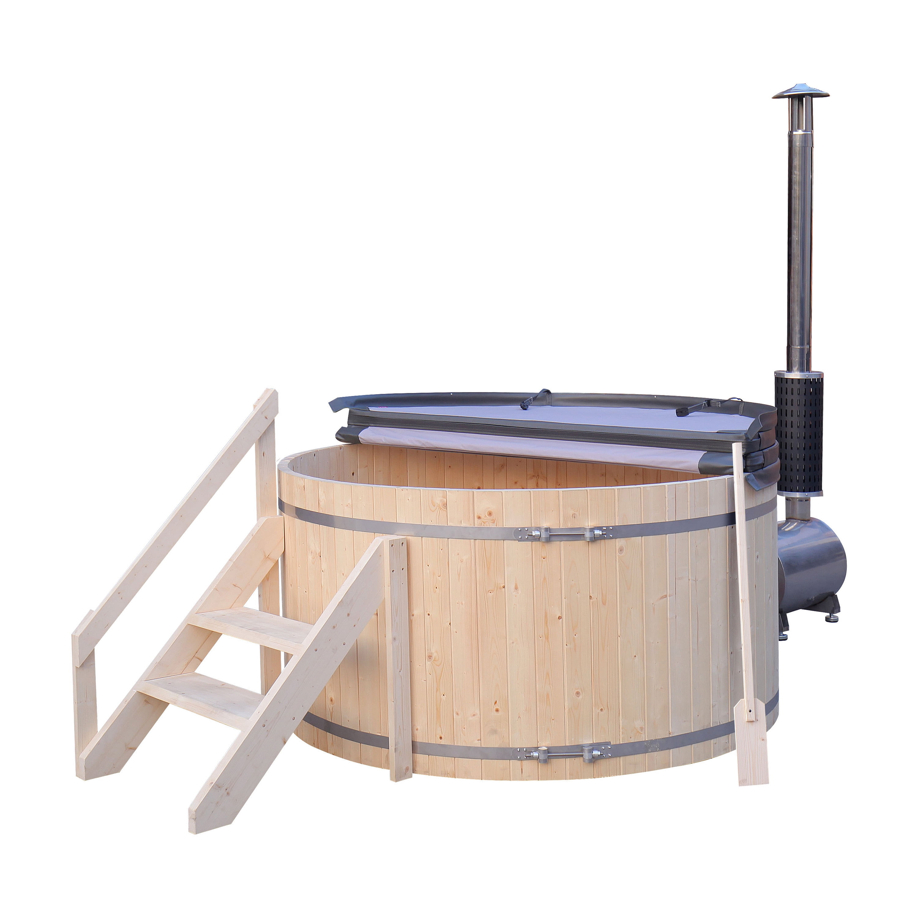Wood-Fired 4-5 Person Hot Tub & Ice Bath, Pine