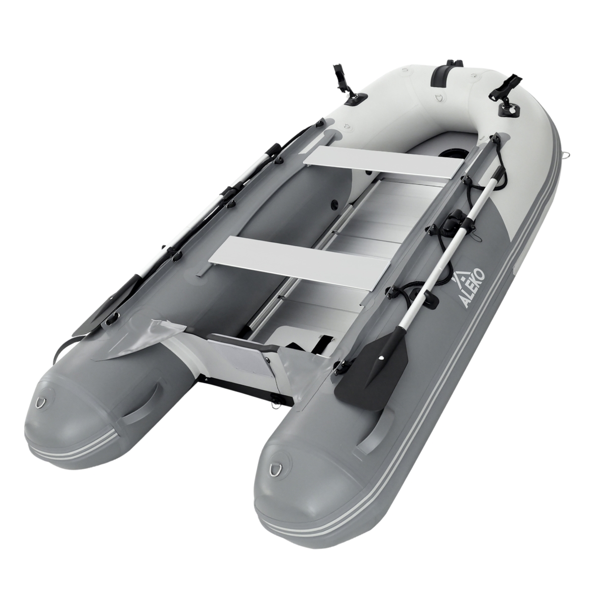 Picture of ALEKO BT105DLGA-UNB 10.5 ft. Inflatable Fishing Boat with Aluminum Floor&#44; Light & Dark Gray