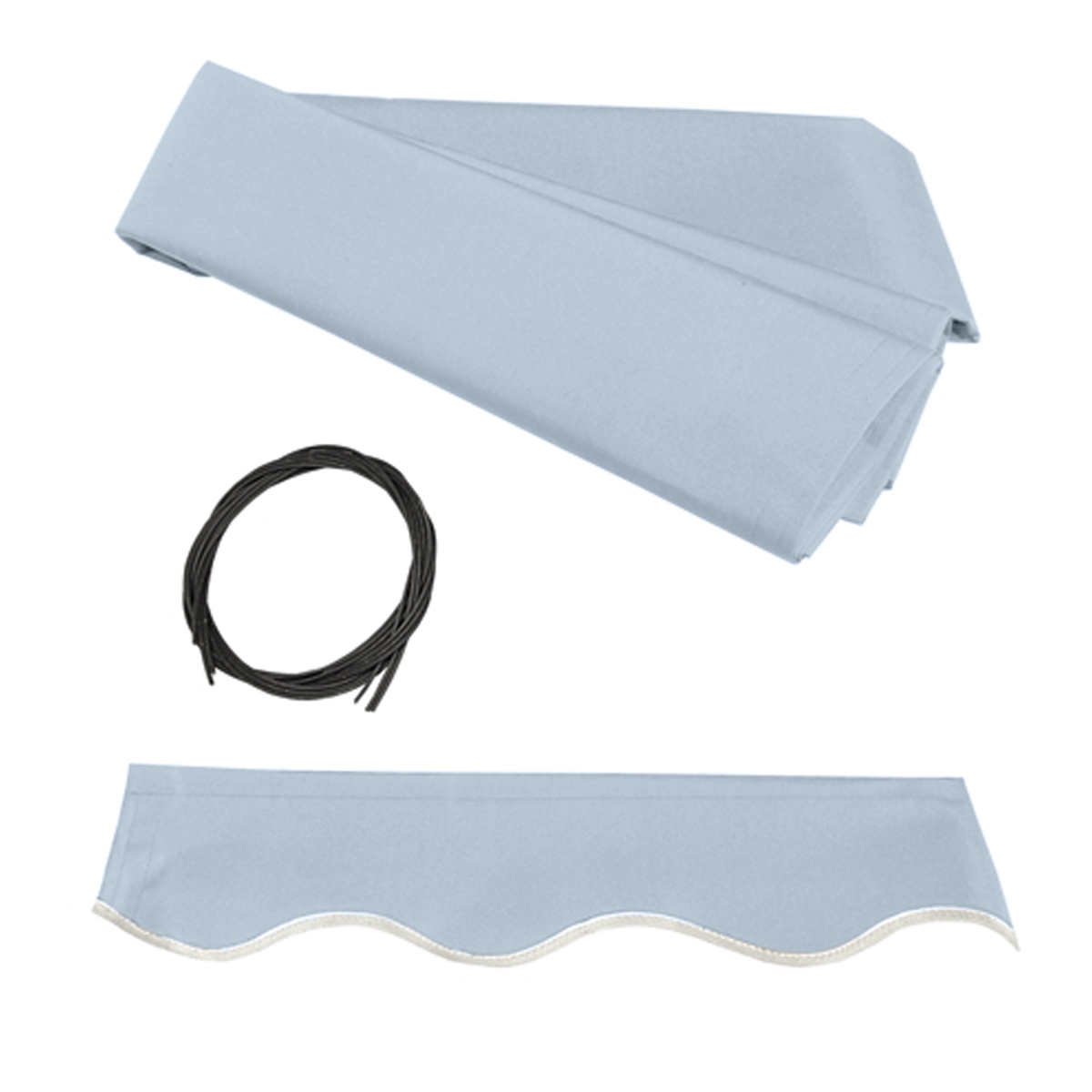 FAB13X10LGREY046-UNB 13 x 10 ft. Fabric Replacement Retractable Patio Awning, Silver Gray