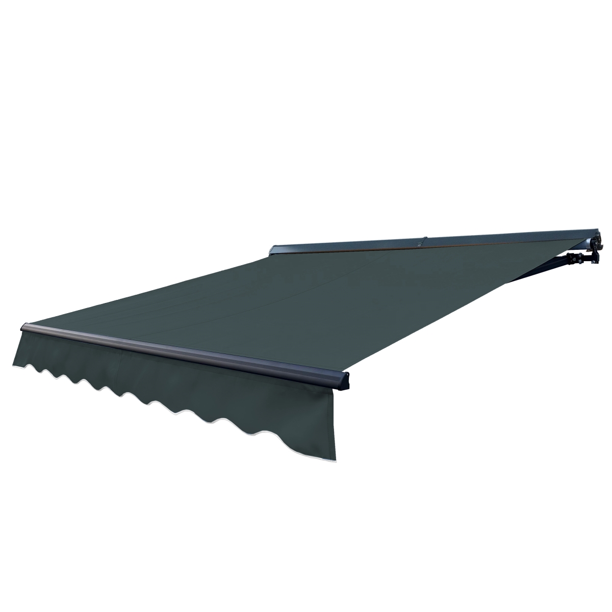 AWCL12X10GREEN166-UNB 12 x 10 ft. LED Motorized Half Cassette Retractable Home Patio Awning, Green
