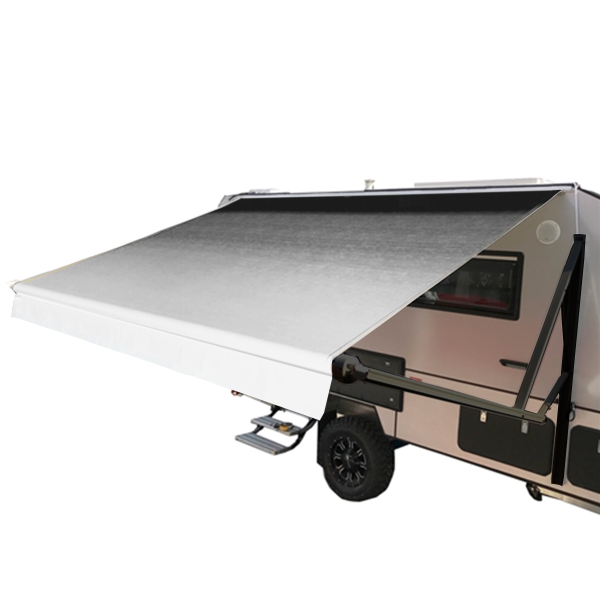 RVABWM16X8BLK11B-UNB 16 x 8 ft. Retractable Motorized RV Patio Canopy Awning, Black Fade -  ALEKO