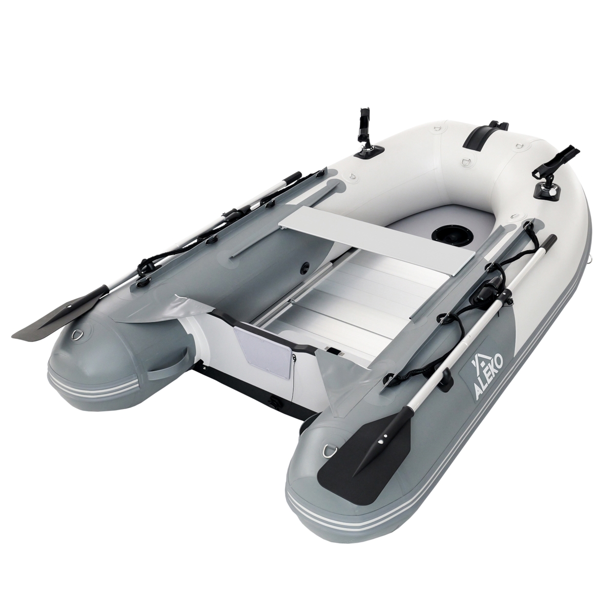 Picture of ALEKO BT85DLGA-UNB 8.5 ft. Inflatable Fishing Boat with Aluminum Floor&#44; Light & Dark Gray
