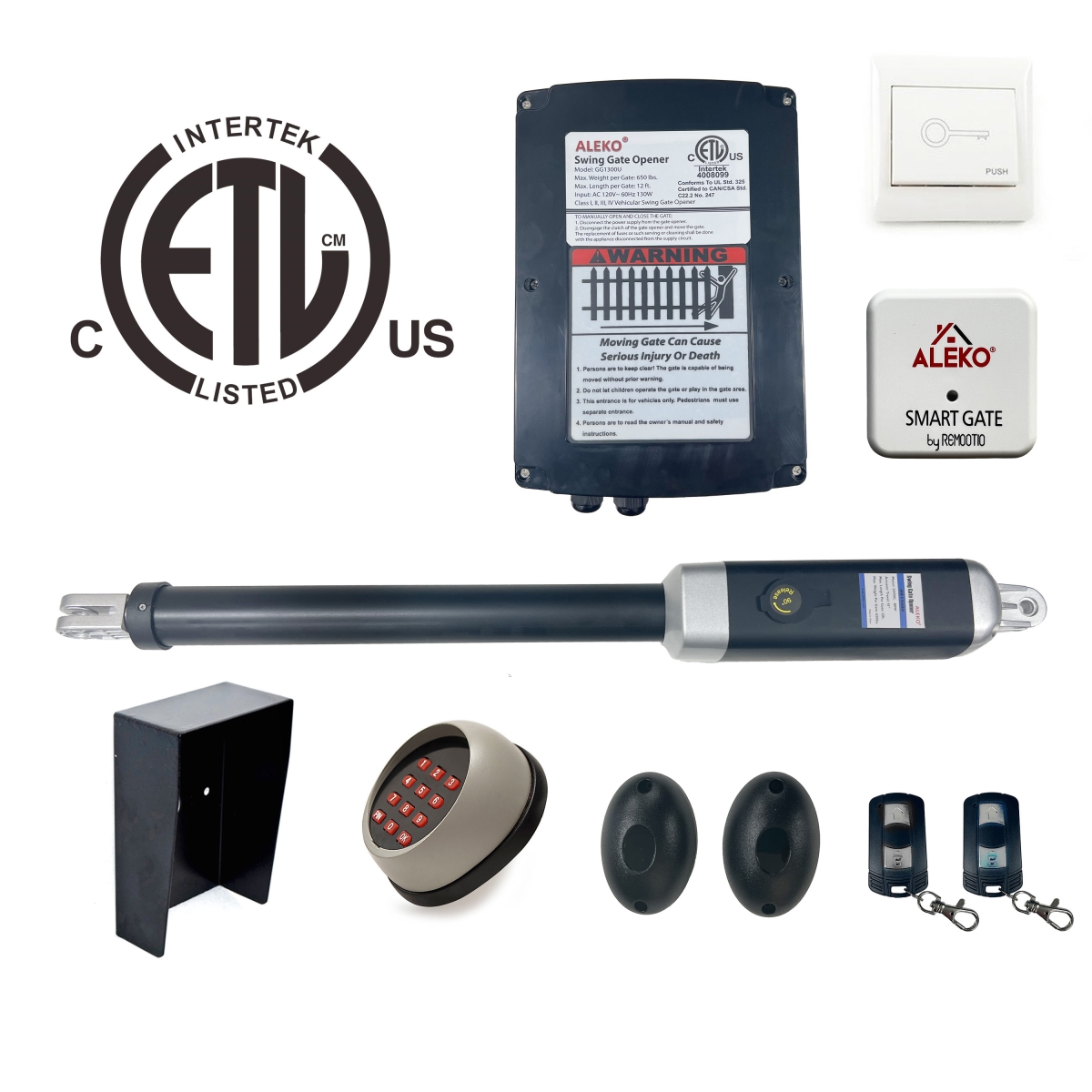 GG650ACC5-UNB 10 ft. Smart ETL Listed Accessories Kit Swing Gate Opener