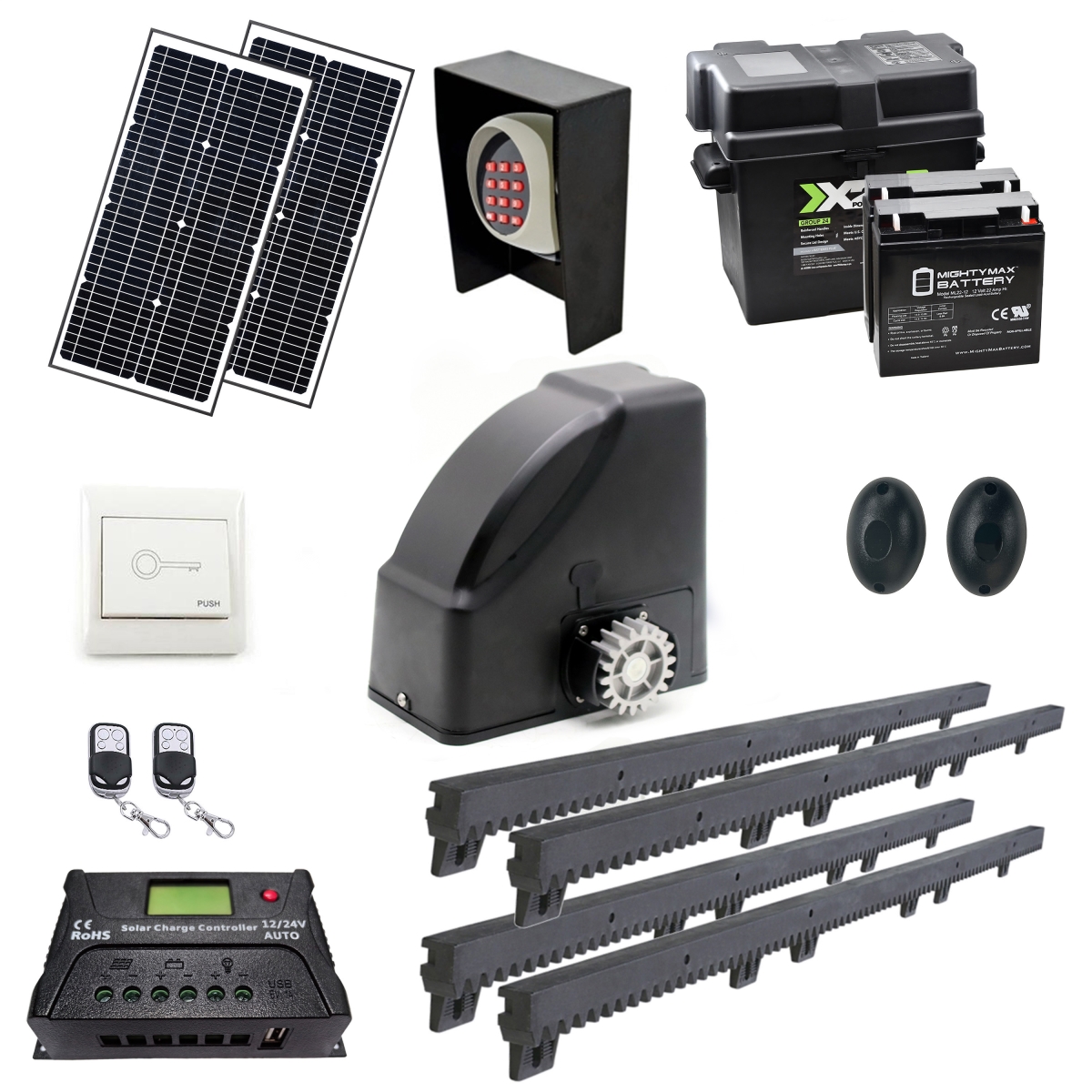 AR500FULL-UNB 52 ft. Full Kit Gear Rack Driven Opener for Sliding Gate