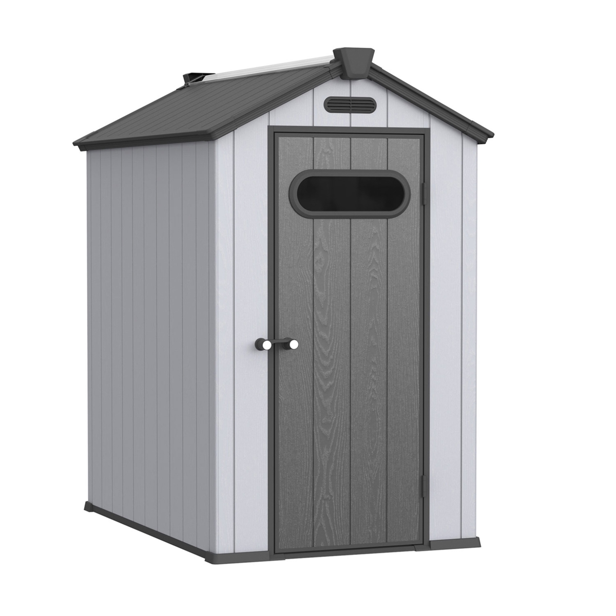 OGSH4X6BLKG-UNB  Outdoor Shed 6x4 ft Solar Powered Lighting Garden Tool Storage w/Floor -  ALEKO