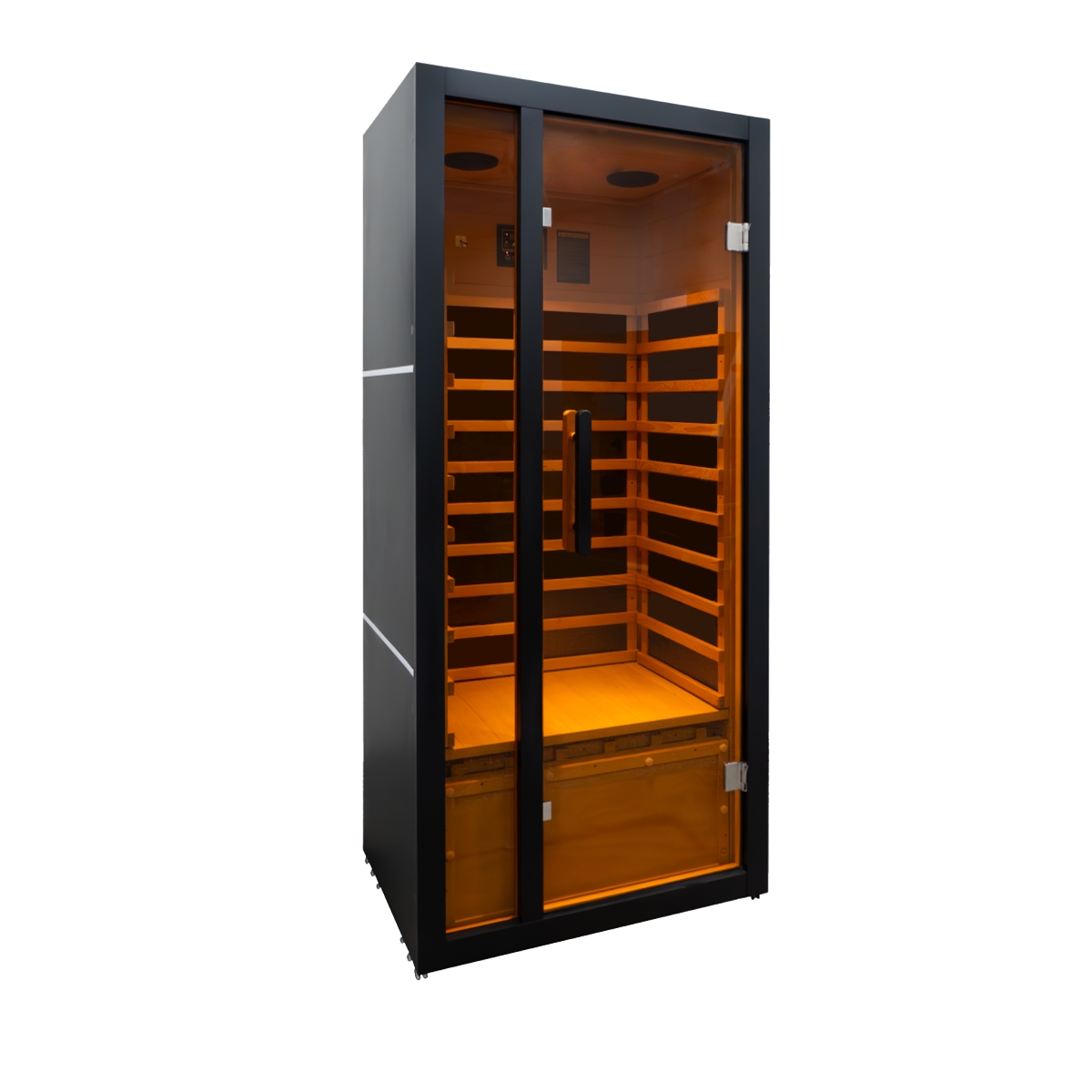 SIR1OASBLK-UNB  Fully Assembled Hemlock Indoor Spa Far Infrared Sauna Oasis 1 Person Black