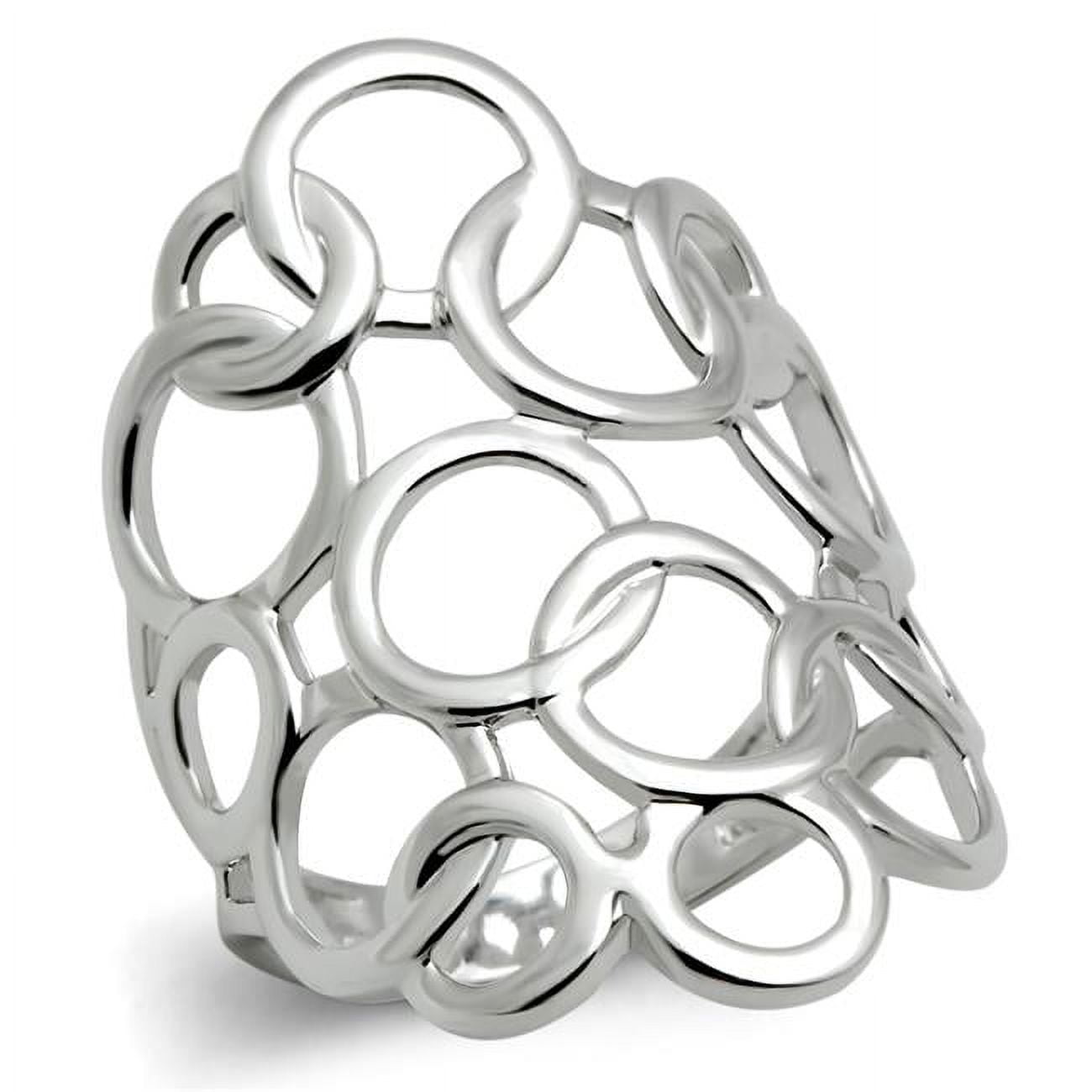Women Rhodium Brass Ring with No Stone in No Stone - Size 7