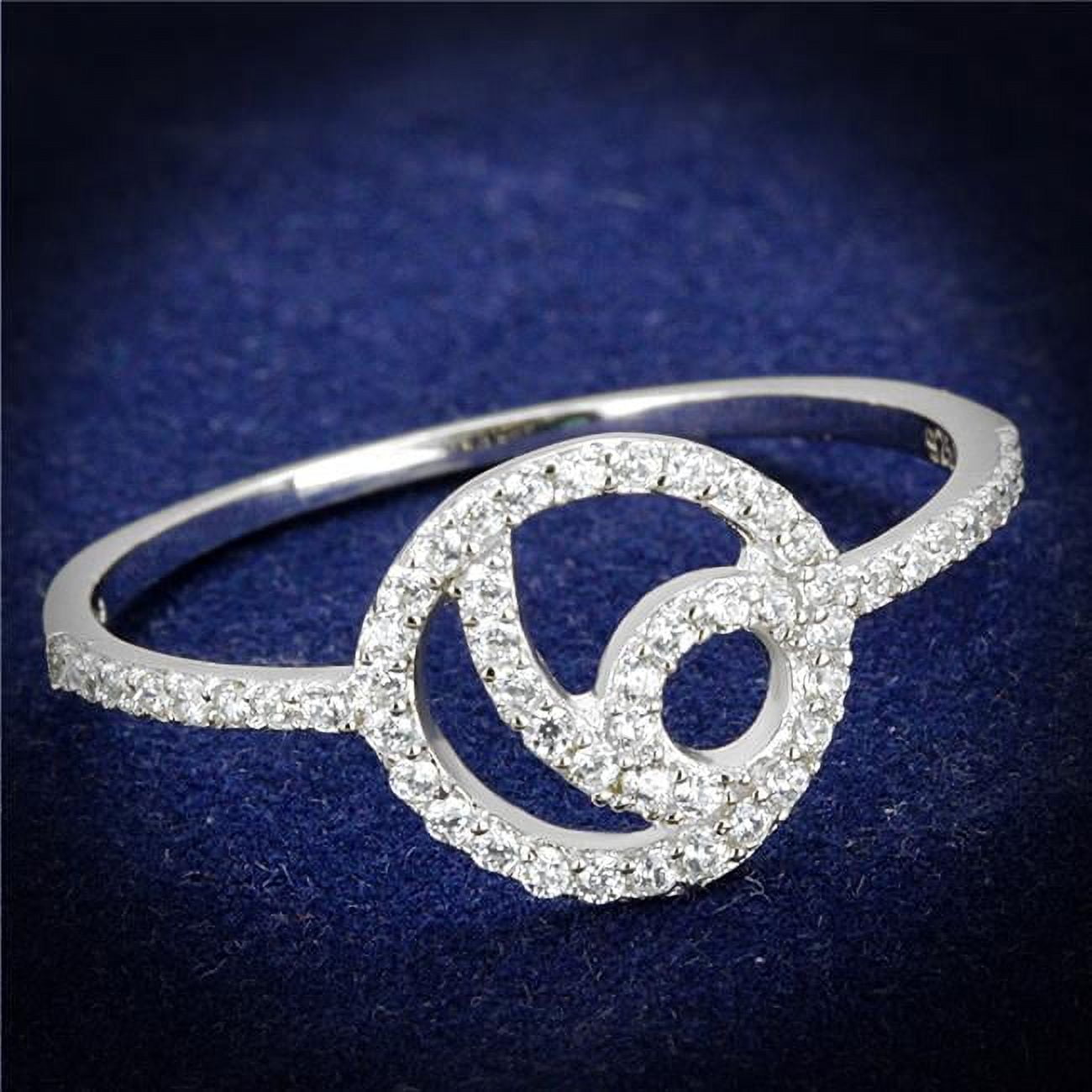 TS519-6 Women Rhodium 925 Sterling Silver Ring with AAA Grade CZ in Clear - Size 6
