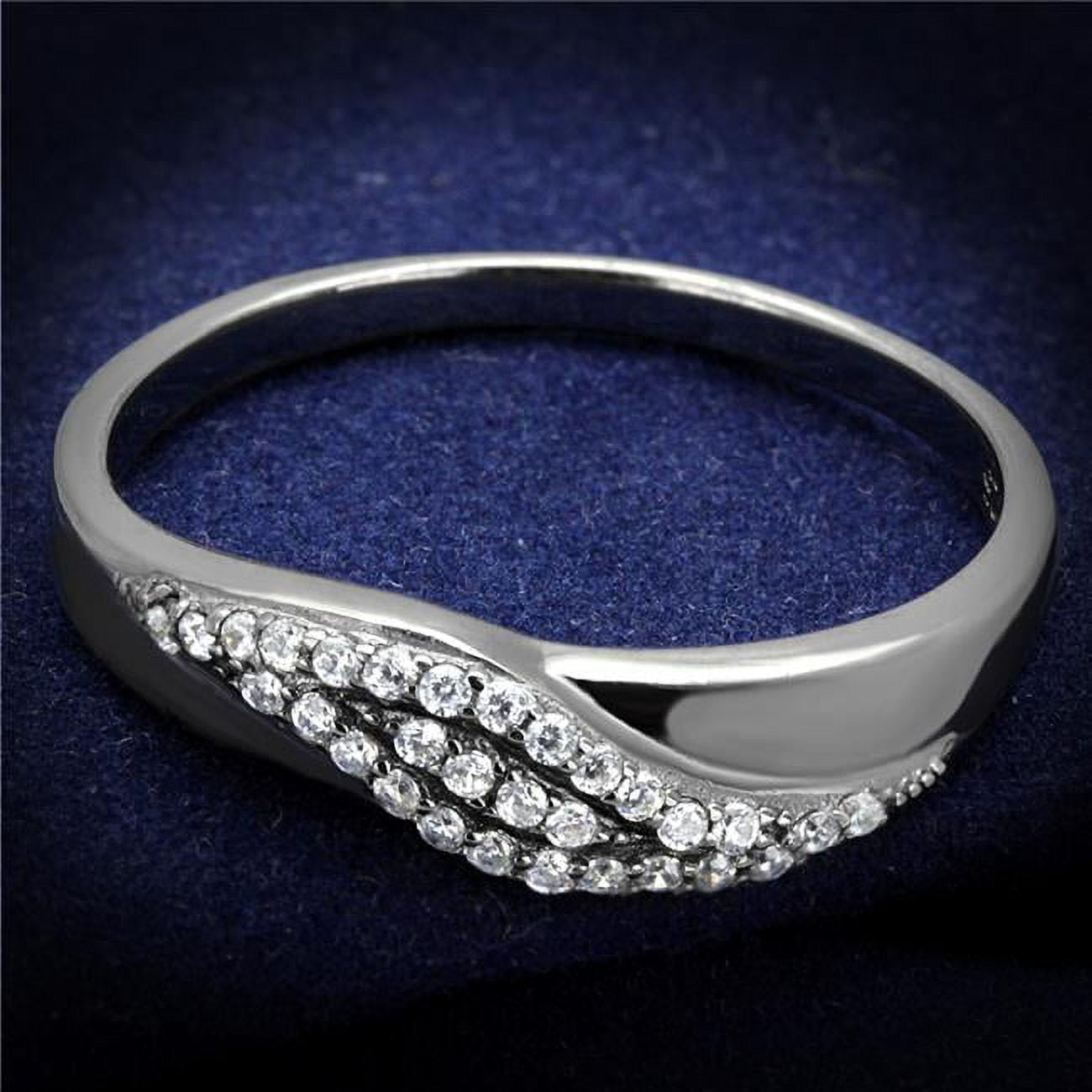 TS524-9 Women Ruthenium 925 Sterling Silver Ring with AAA Grade CZ in Clear - Size 9