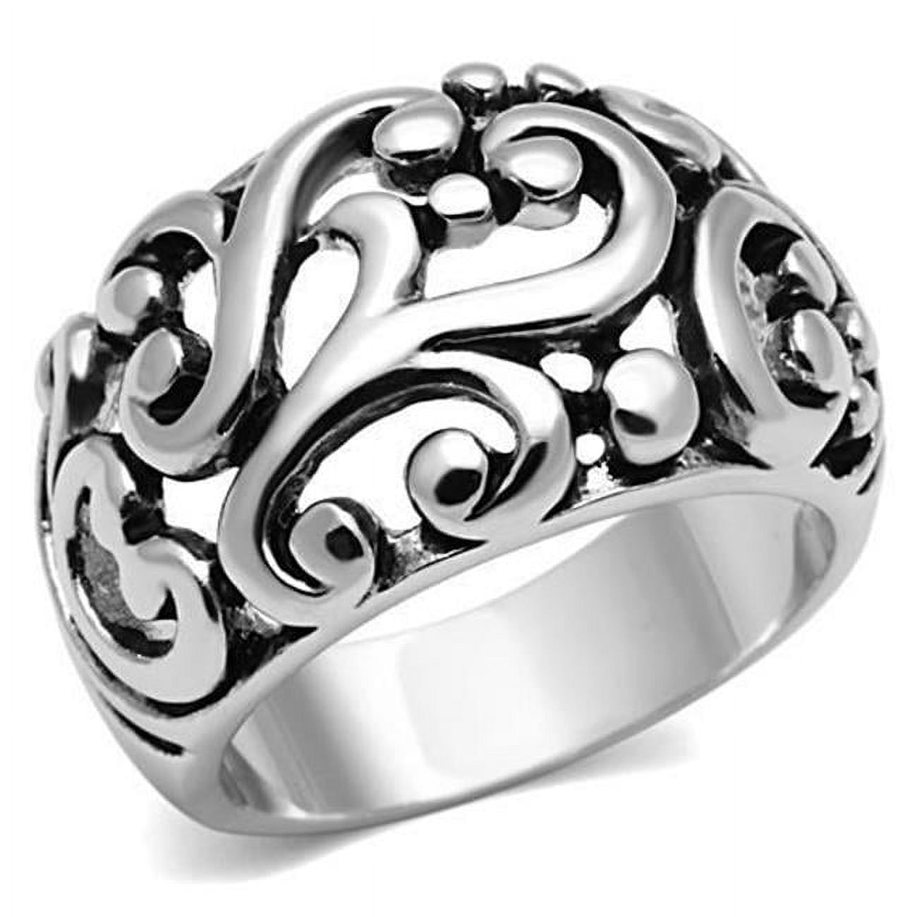 Picture of Alamode 3W052-5 Women Rhodium Brass Ring with No Stone in No Stone - Size 5