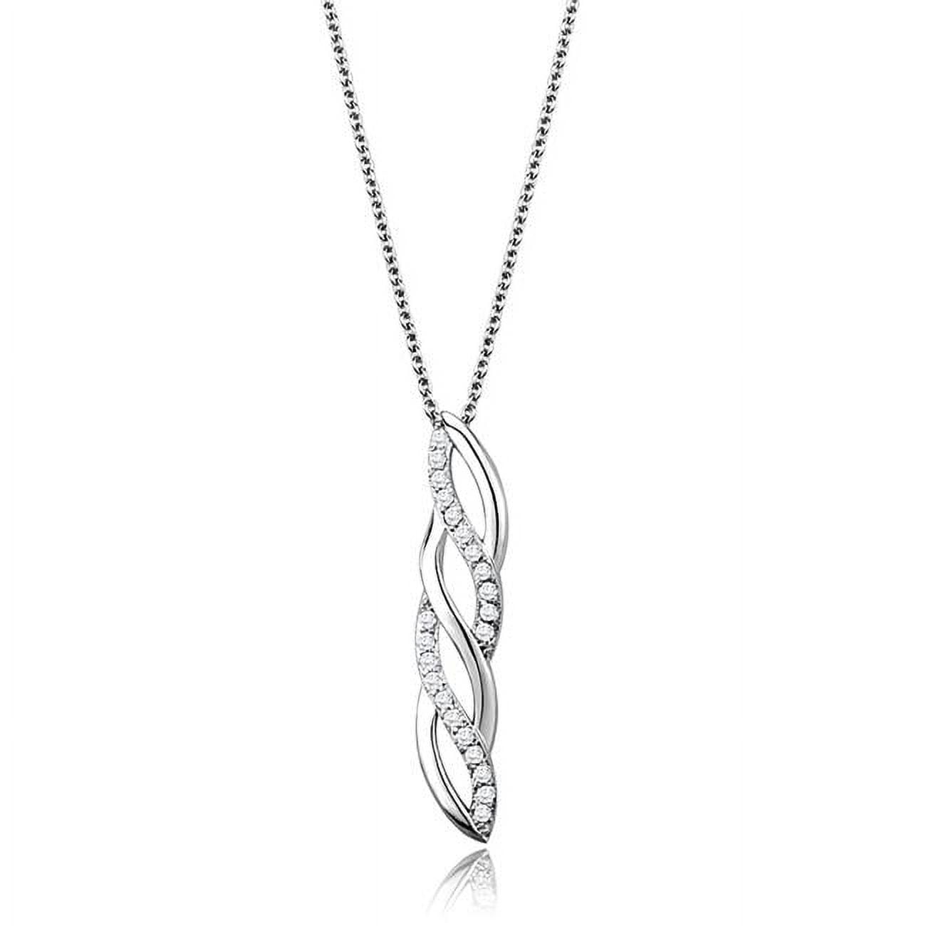 Picture of Alamode 3W1020-16Plus3 Women Rhodium Brass Chain Pendant with AAA Grade CZ in Clear - 16 & 3 in.