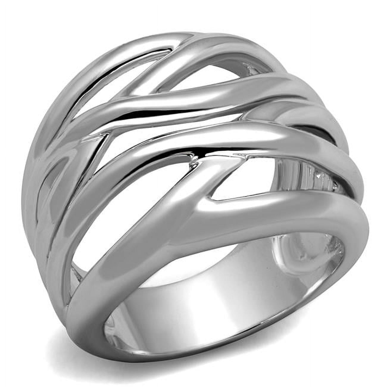 Picture of Alamode 3W1067-10 Women Rhodium Brass Ring with No Stone in No Stone - Size 10