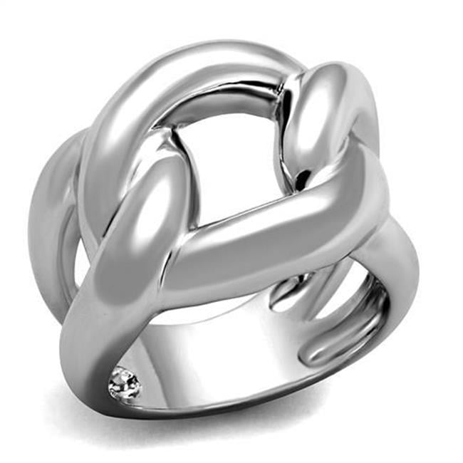Picture of Alamode 3W1074-8 Women Rhodium Brass Ring with No Stone in No Stone - Size 8