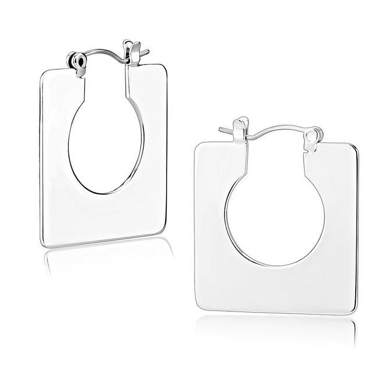 Picture of Alamode 3W1500 Women Rhodium Brass Earrings with No Stone in No Stone