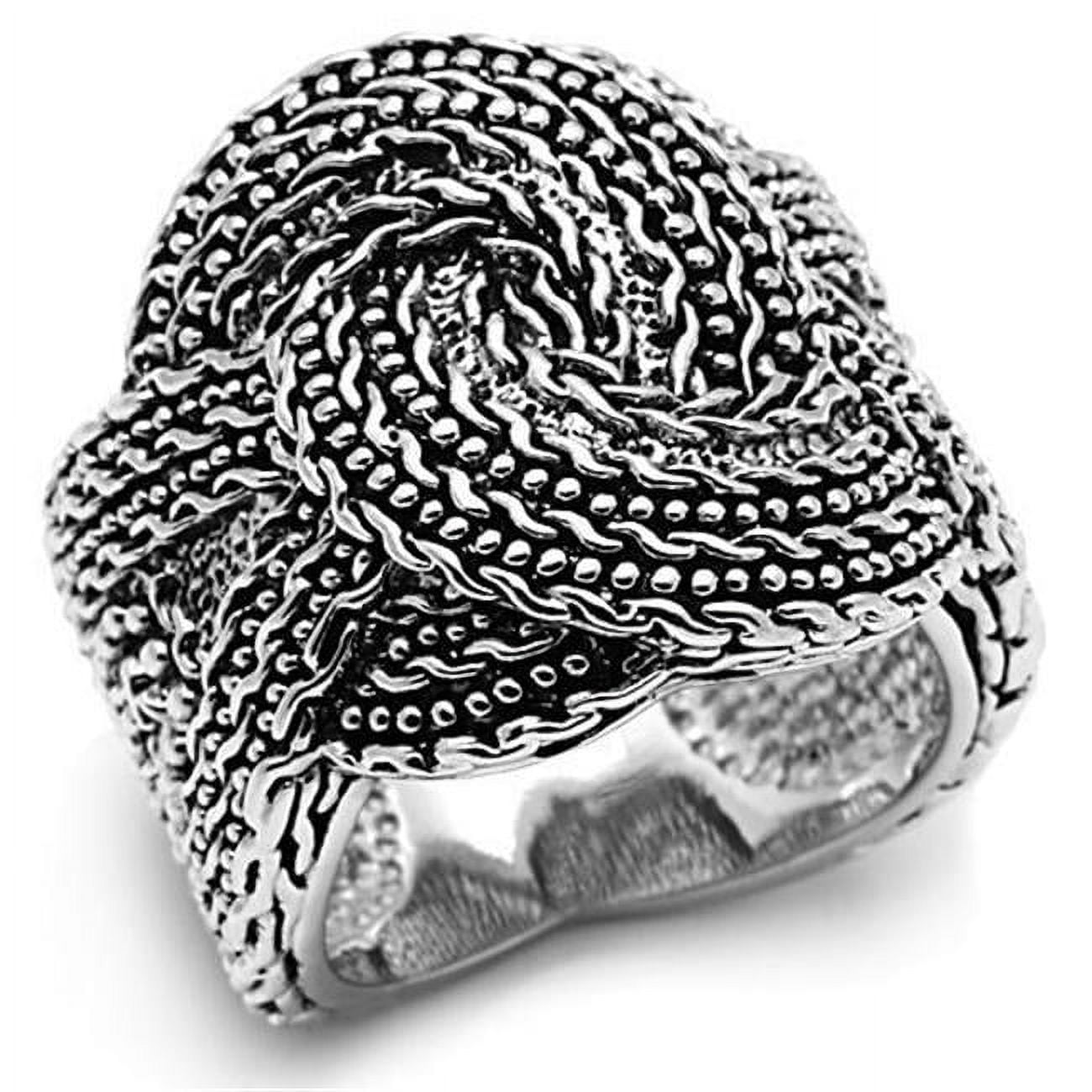 Women Rhodium Brass Ring with No Stone in No Stone - Size 8