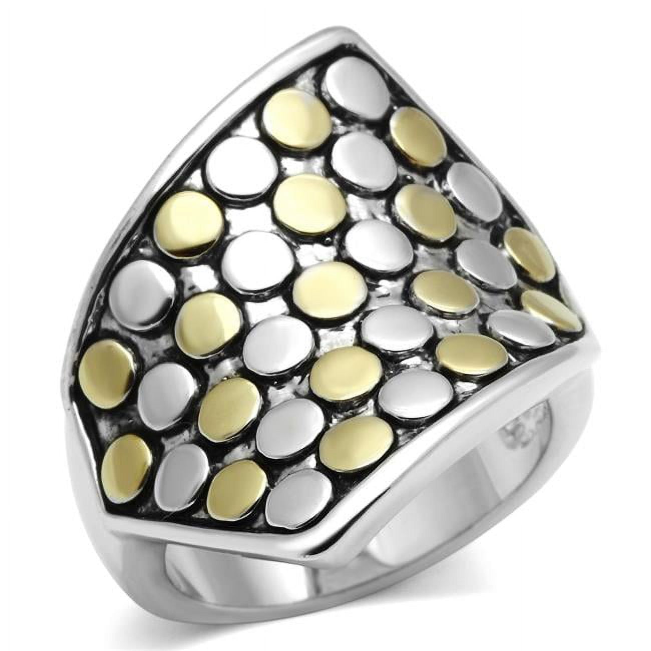 Picture of Alamode 3W249-8 Women Reverse Two-Tone Brass Ring with No Stone in No Stone - Size 8