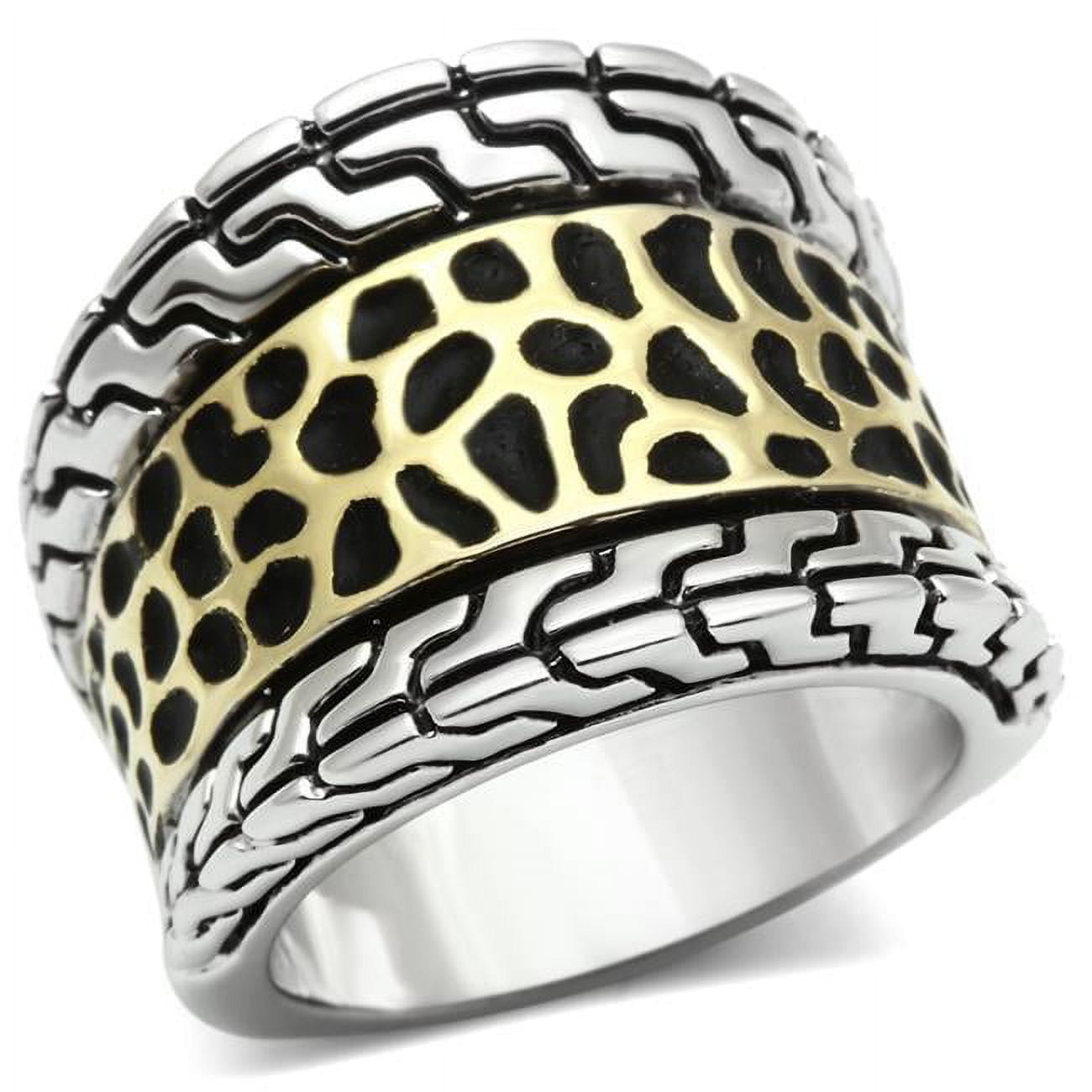Picture of Alamode 3W296-5 Women Reverse Two-Tone Brass Ring with No Stone in No Stone - Size 5