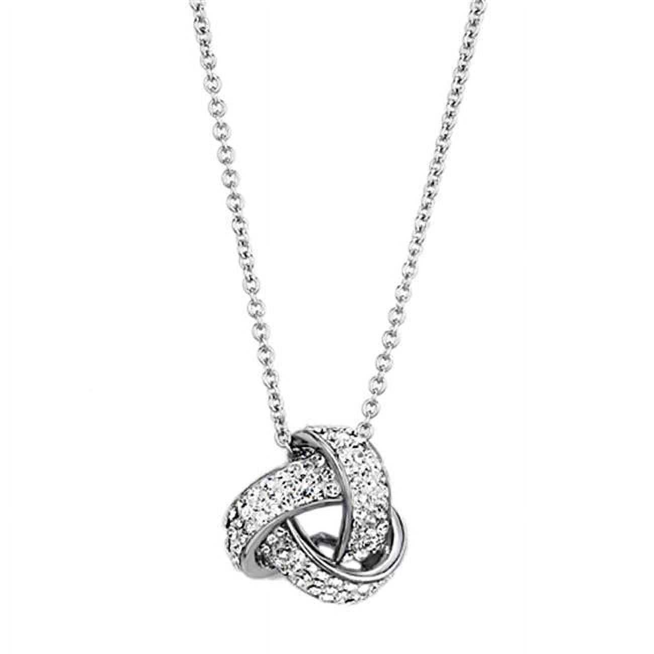 Picture of Alamode 3W408-18 Women Rhodium Brass Necklace with Top Grade Crystal in Clear - 18 in.