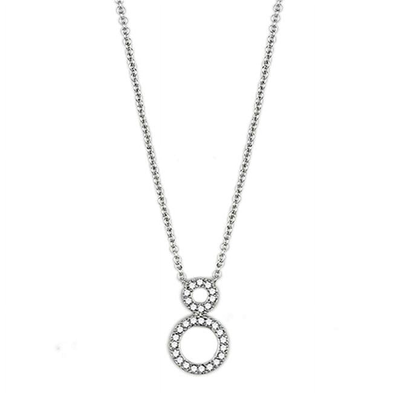 Picture of Alamode 3W421-16 Women Rhodium Brass Necklace with AAA Grade CZ in Clear - 16 in.