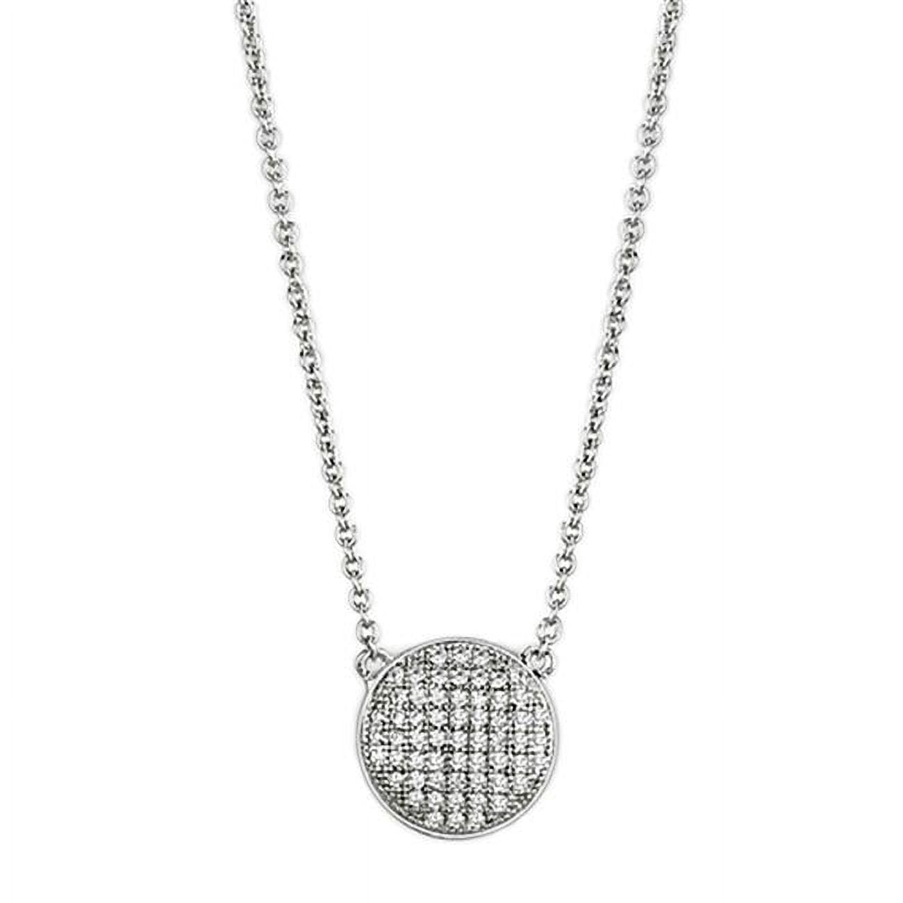 Picture of Alamode 3W437-16 Women Rhodium Brass Necklace with AAA Grade CZ in Clear - 16 in.