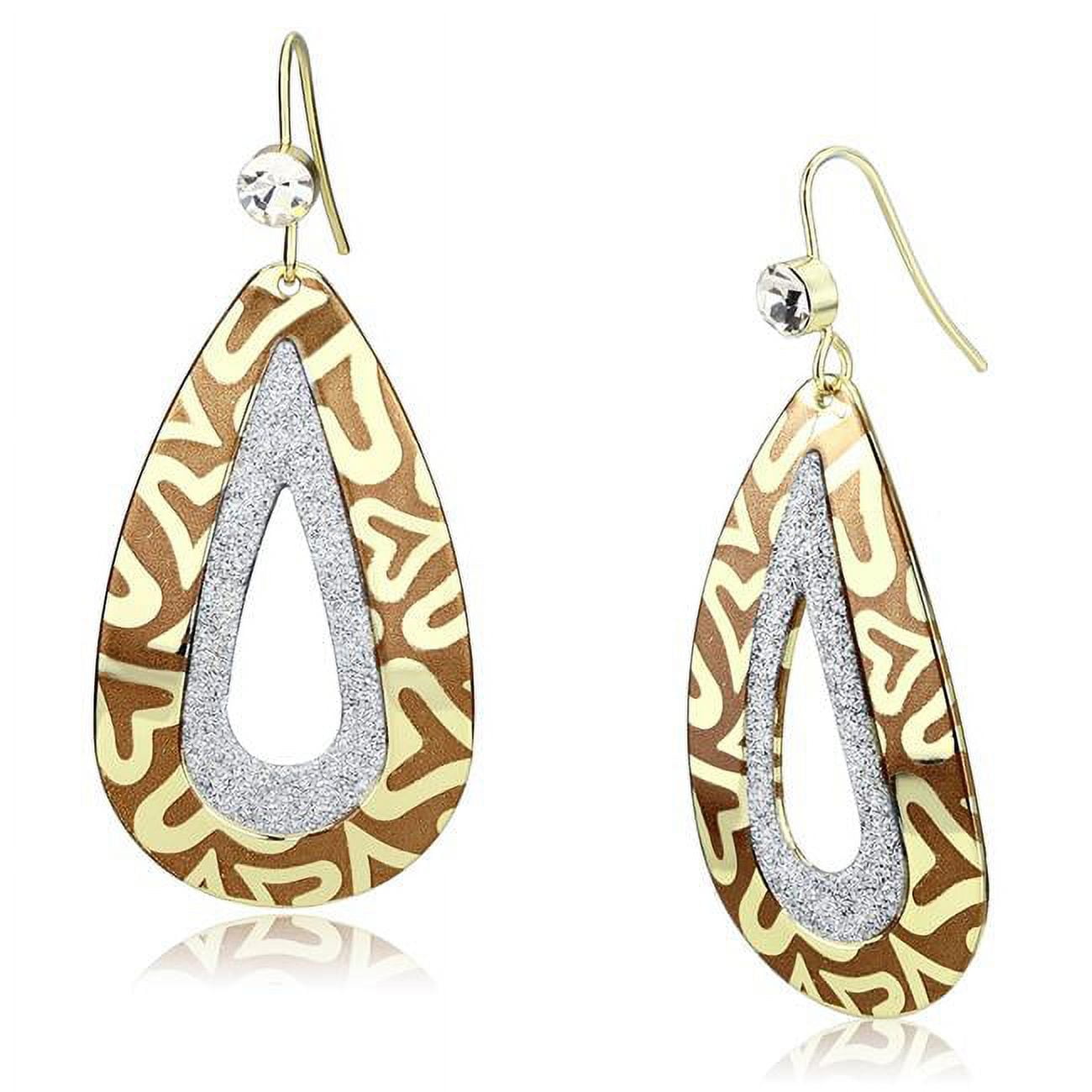 Picture of Alamode LO2732 Women Gold Iron Earrings with Top Grade Crystal in Clear