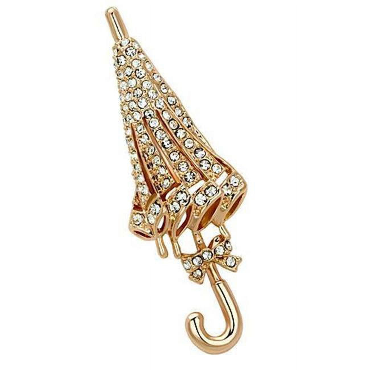 Picture of Alamode LO2796 Women Flash Rose Gold White Metal Brooches with Top Grade Crystal in Clear