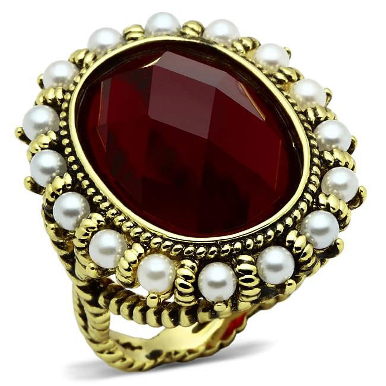 Women Flash Gold Brass Ring with Synthetic in Siam - Size 6
