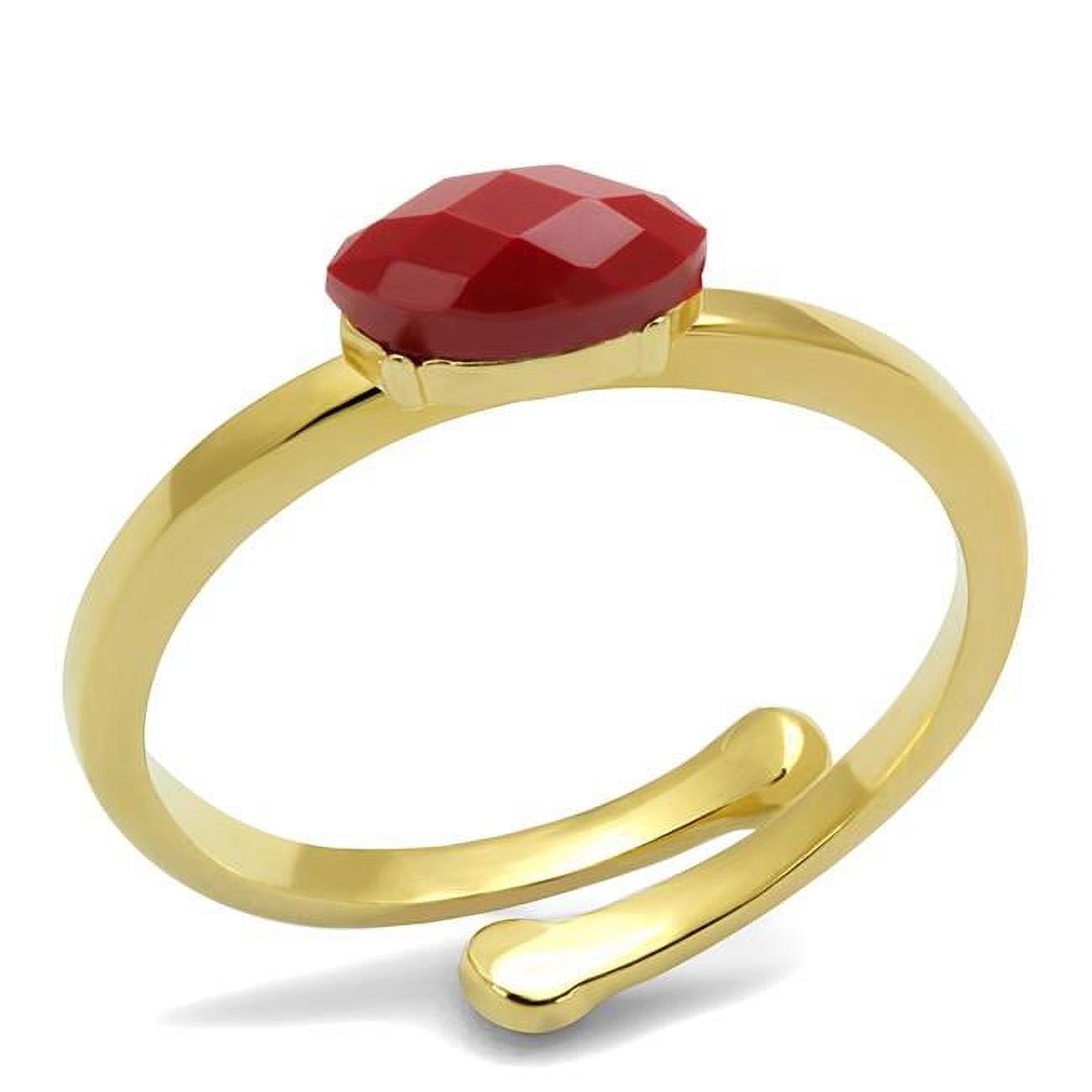 Women Flash Gold Brass Ring with Synthetic in Siam - Size 8