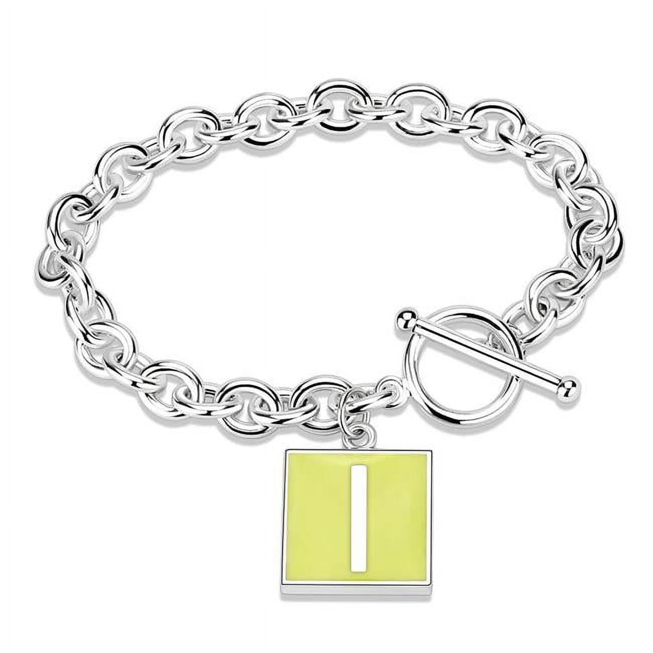 Unisex High-Polished Brass Bracelet with Epoxy in Emerald - 7 in.