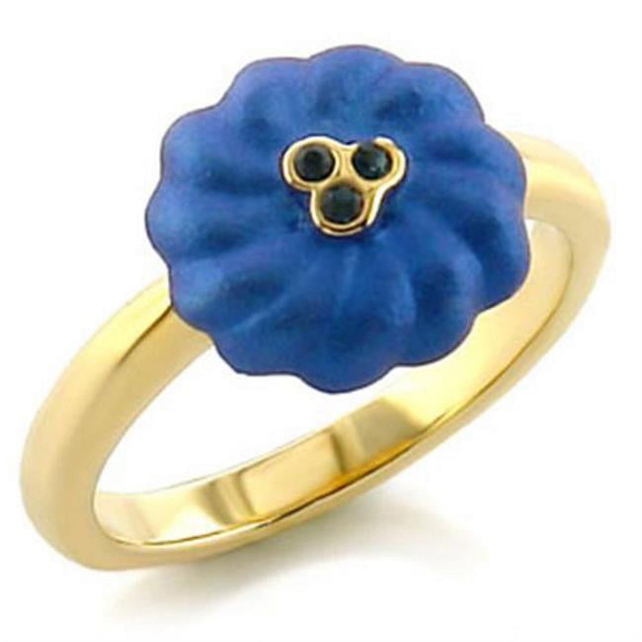 LO528-6 Women Gold White Metal Ring with Top Grade Crystal in Montana - Size 6