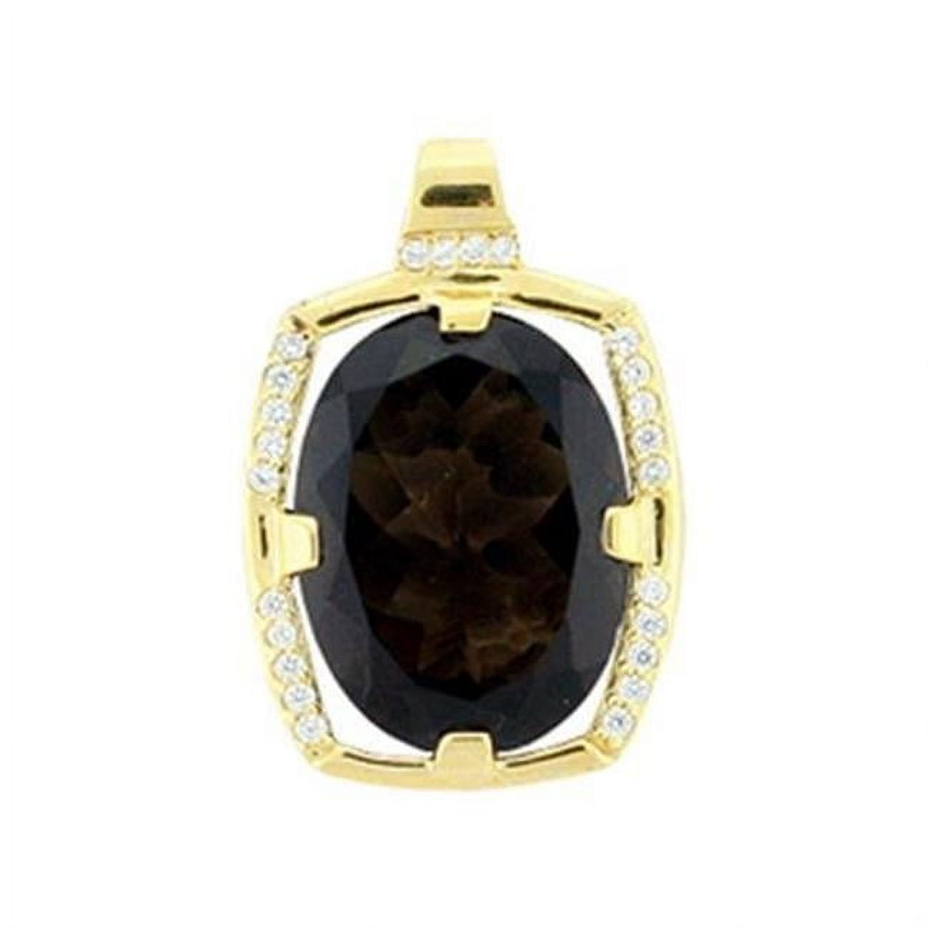 Picture of Alamode LOA373 Women Gold 925 Sterling Silver Pendant with AAA Grade CZ in Smoky Topaz