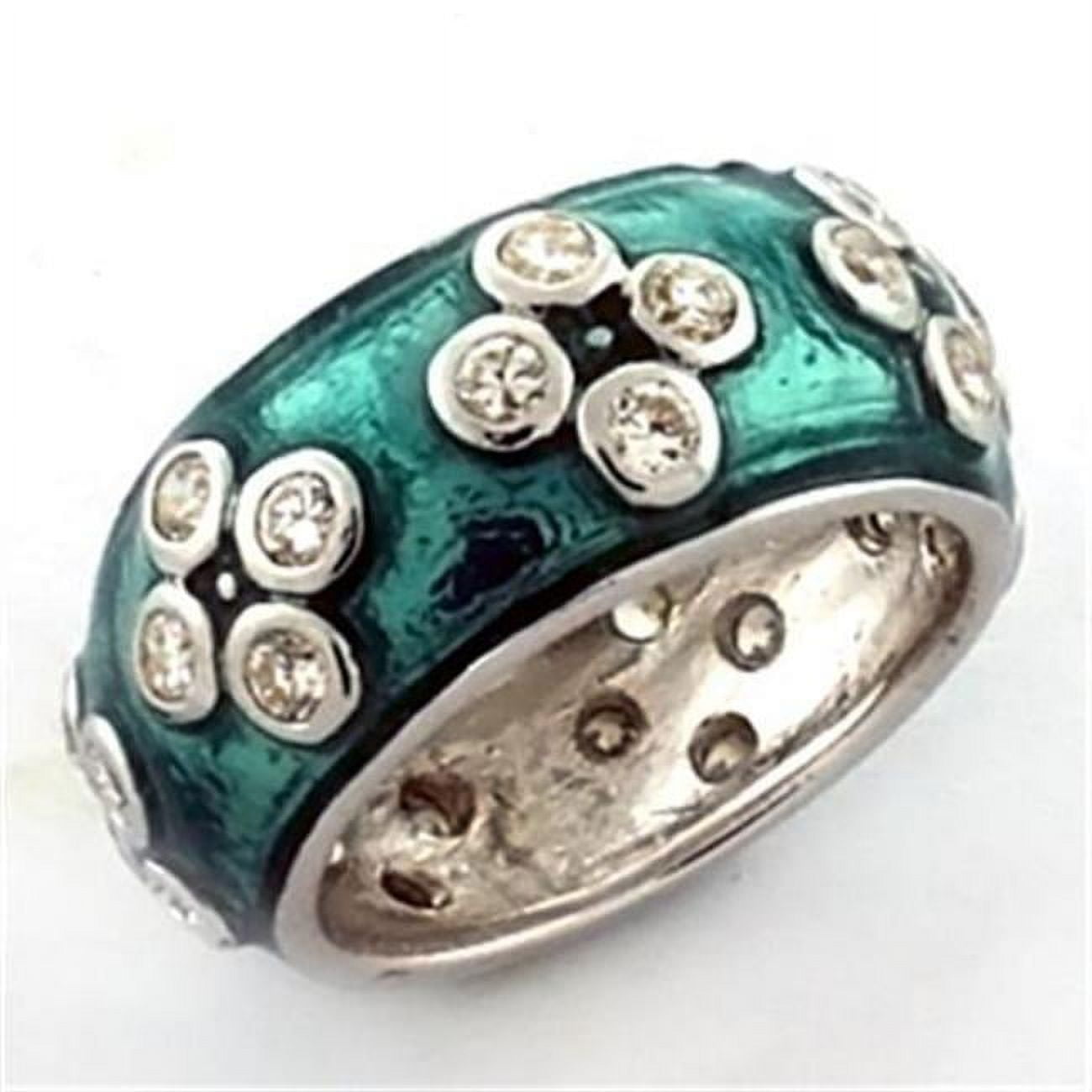 LOA637-8 Women Rhodium 925 Sterling Silver Ring with AAA Grade CZ in Clear - Size 8